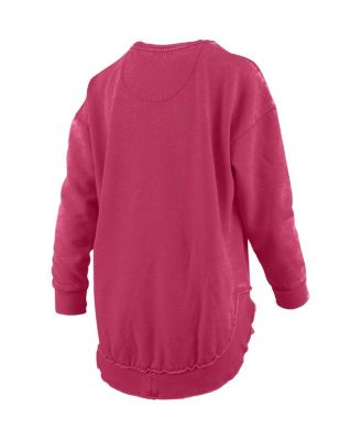 Women's Crimson Indiana Hoosiers M&eacute;lange Poncho Vintage Fleece Long Sleeve Pullover Sweatshirt