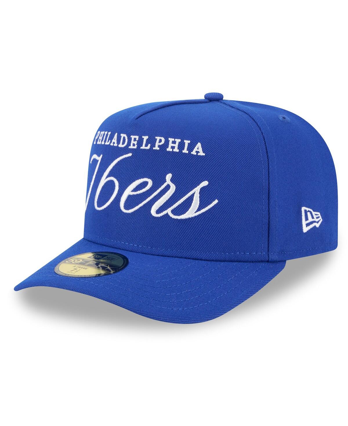 New Era Men's Royal Philadelphia 76ers 2025 Nba Draft A-frame 59fifty Fitted Hat In Blue