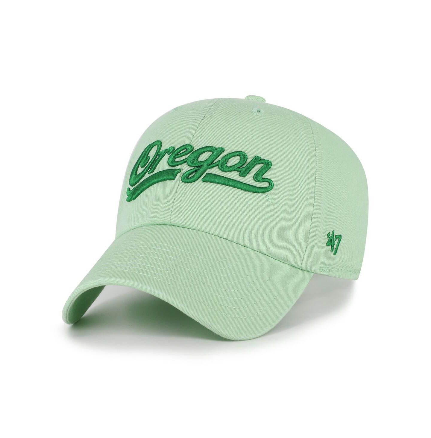 Мужская кепка '47 Brand Light Green Oregon Ducks Clean Up Adjustable Hat — фото 1