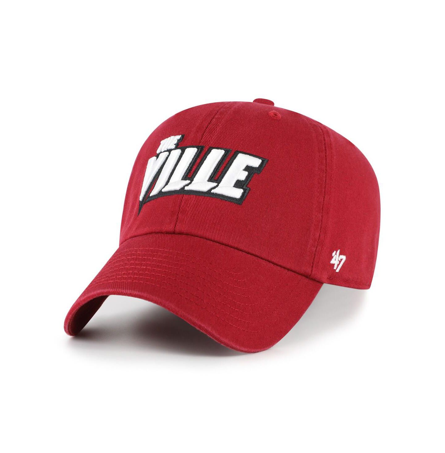 Мужская кепка '47 Brand Red Louisville Cardinals Clean Up Adjustable Hat — фото 1