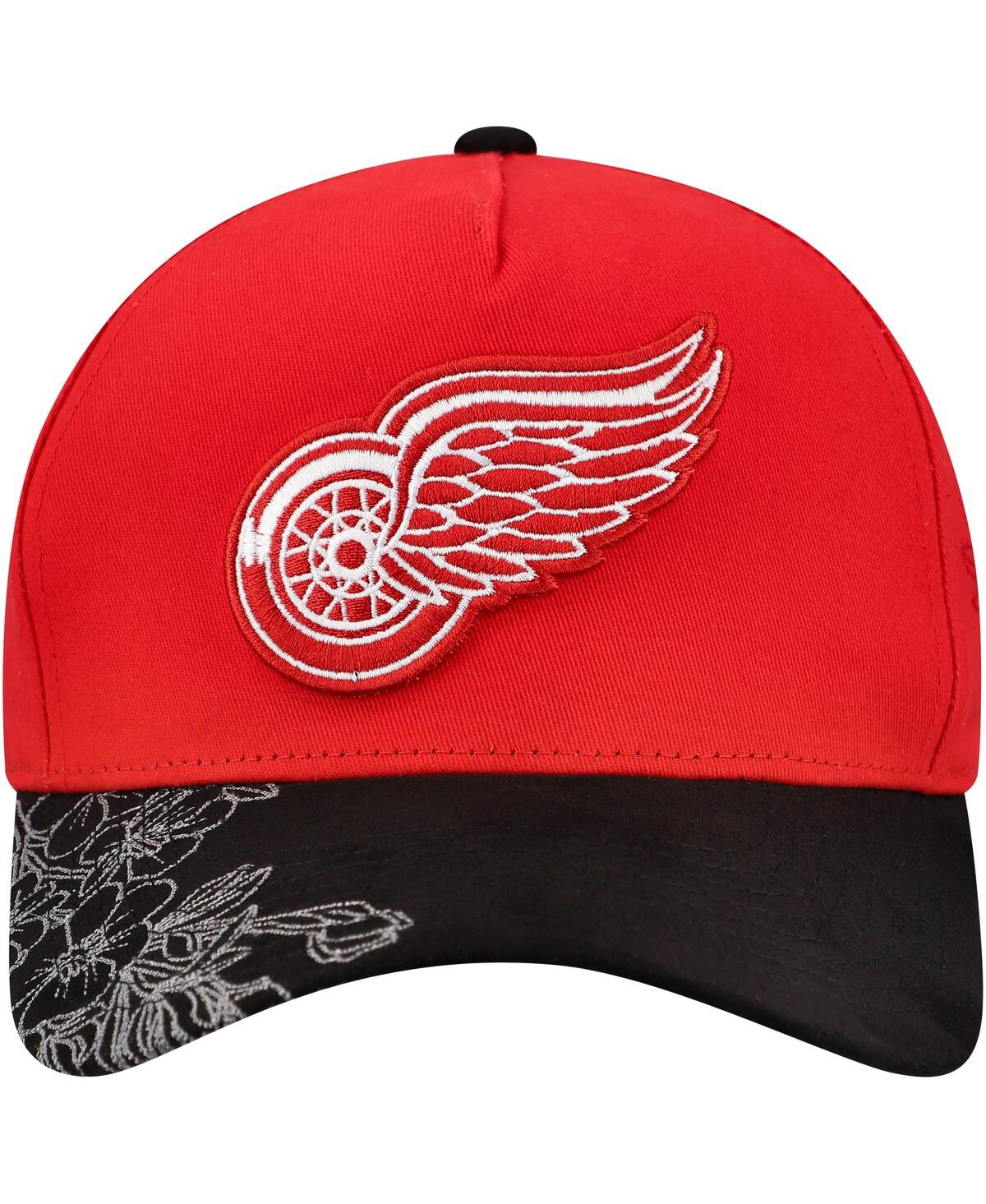 Mitchell & Ness Men's Red/black Detroit Red Wings May Flowers Pro Crown Adjustable Hat In Multi