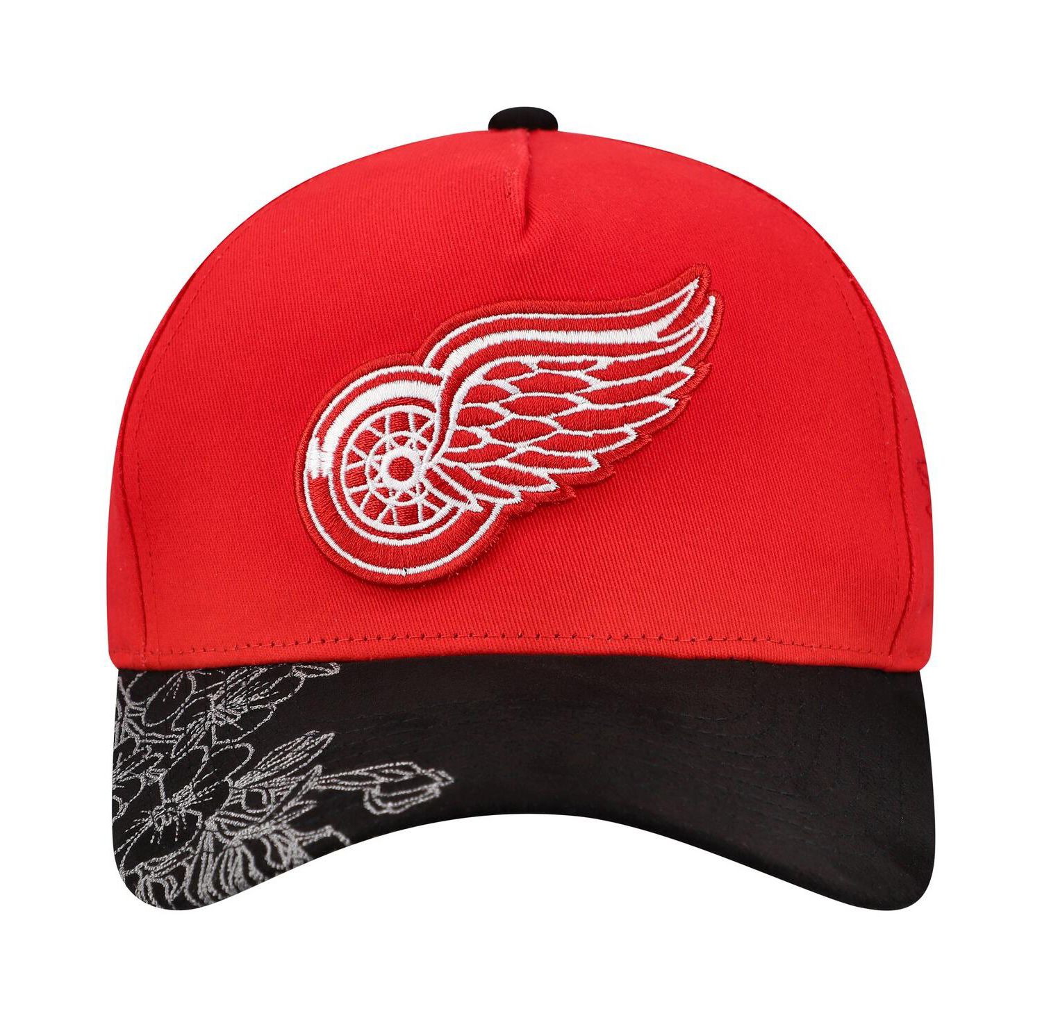 Men's Red/Black Detroit Red Wings May Flowers Pro Crown Adjustable Hat