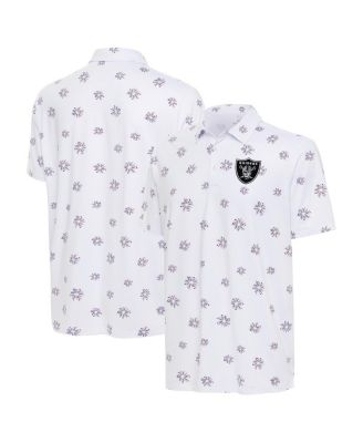 Antigua - Men's White Las Vegas Raiders Fireworks Polo Shirt