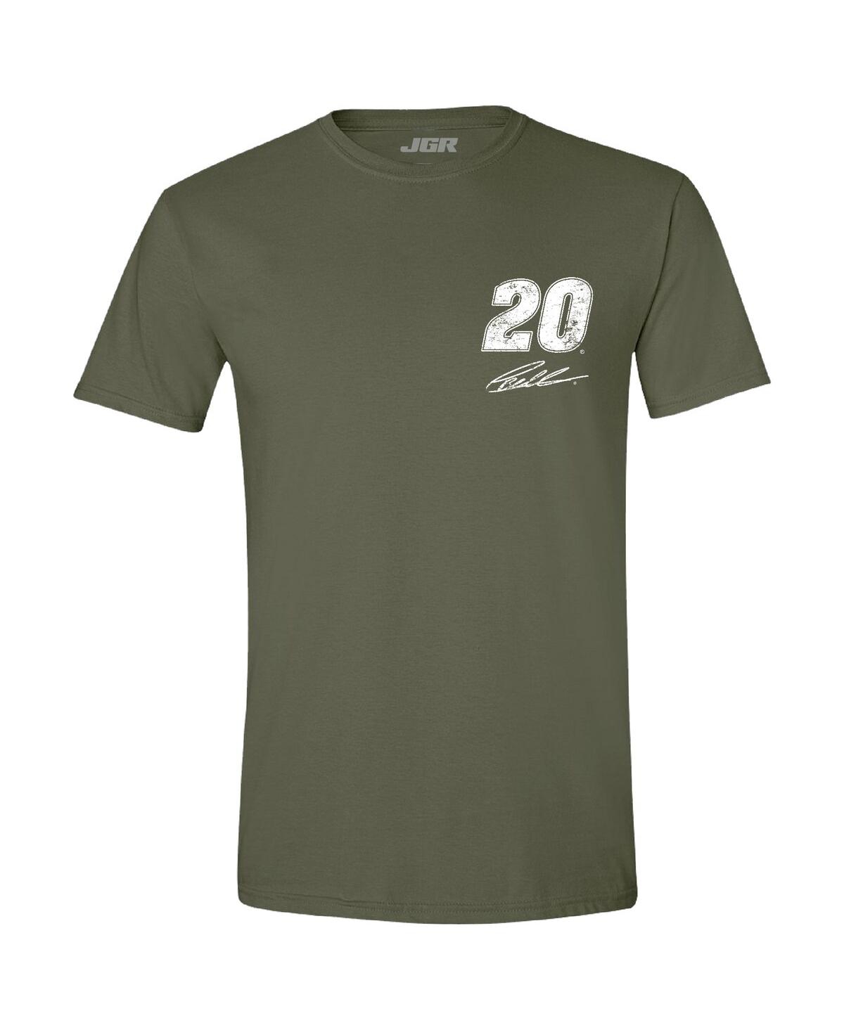Joe Gibbs Racing Team Collection Men's Green Christopher Bell Flag T-shirt In Green