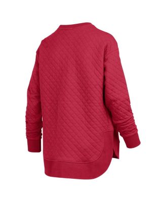 Women's Crimson Alabama Crimson Tide Quilted Long Sleeve Pullover Sweatshirt