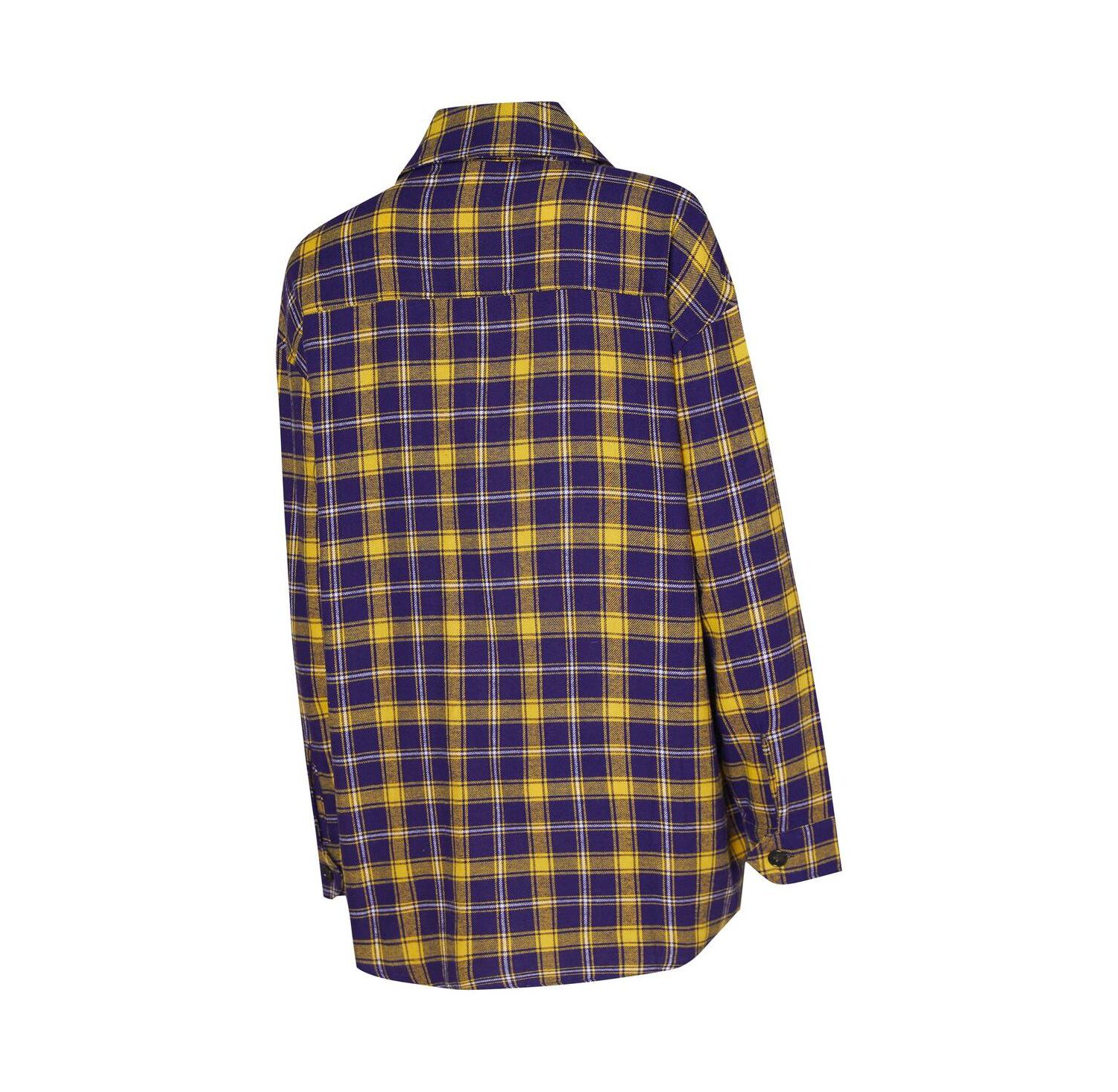 Women's Purple/Gold Los Angeles Lakers Boyfriend Button-Up Nightshirt