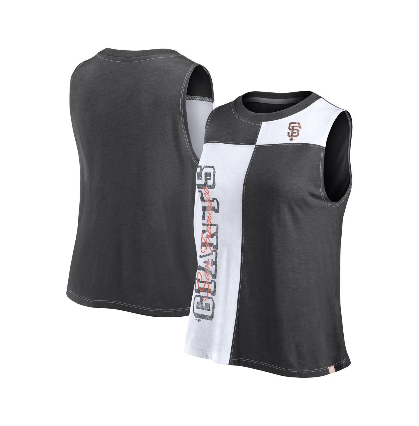 Женский топ Fanatics Black/White San Francisco Giants Color-Block — фото 1