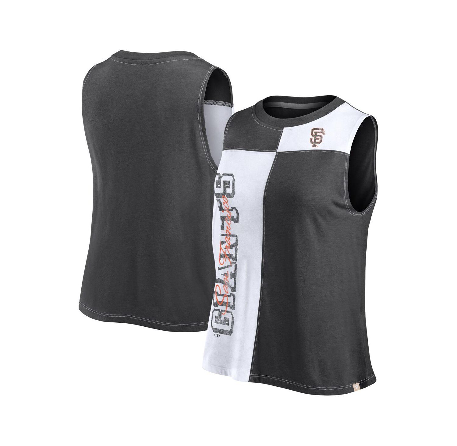 Women's Black/White San Francisco Giants Color-Block Tank Top