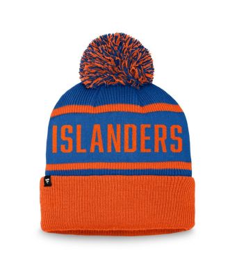 Men's Royal/Orange New York Islanders Heritage Cuffed Knit Pom with Hat