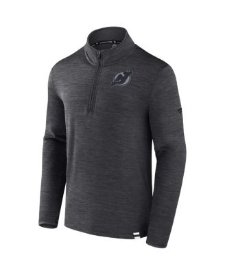 Men's Heather Charcoal New Jersey Devils Tonal Logo Quarter-Zip Pullover Sweatshirt