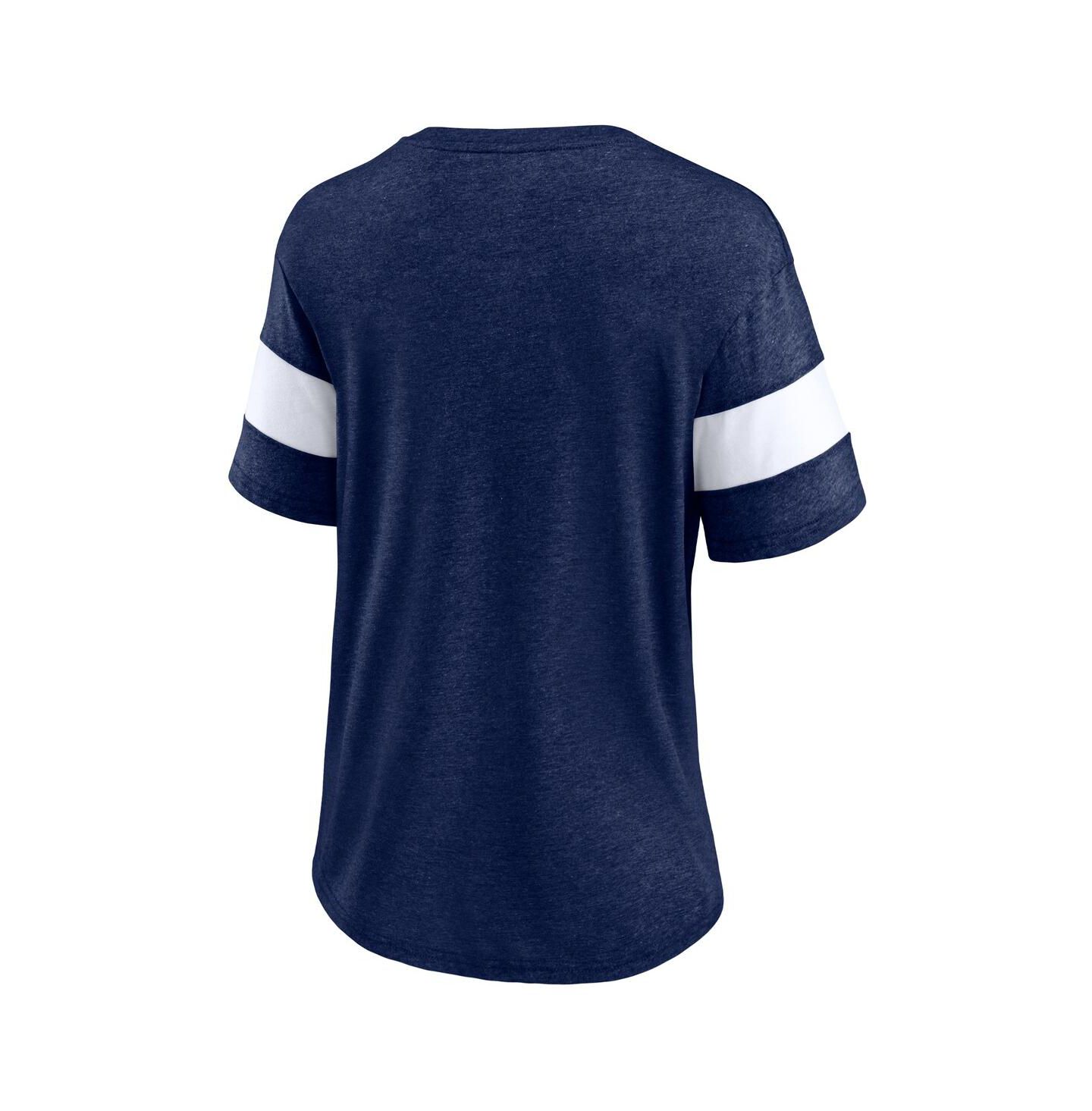Женская футболка Fanatics Heather Deep Sea Blue Seattle Kraken Clapper V-Neck Half-Sleeve — фото 2