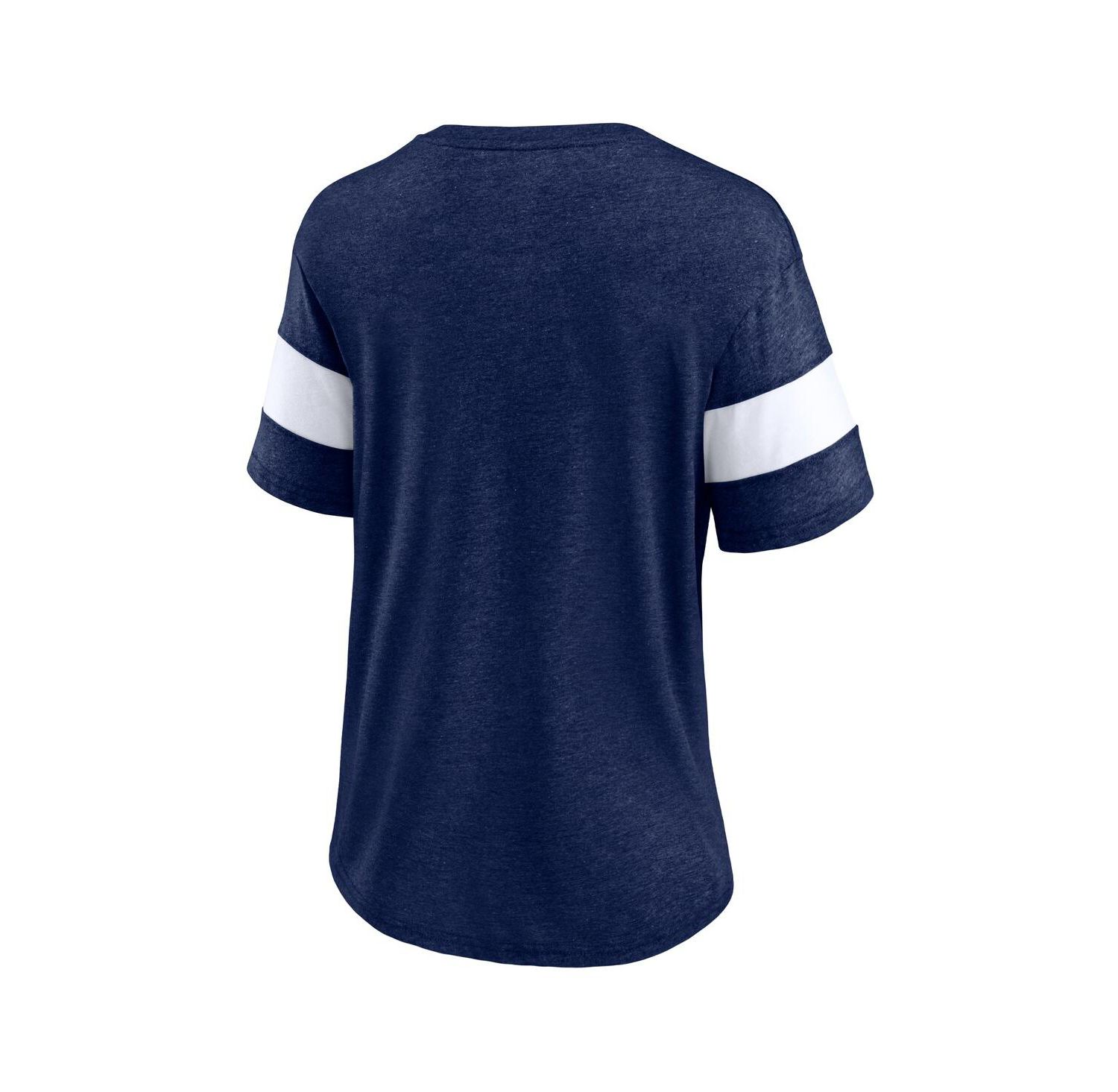 Women's Heather Deep Sea Blue Seattle Kraken Clapper V-Neck Half-Sleeve T-Shirt