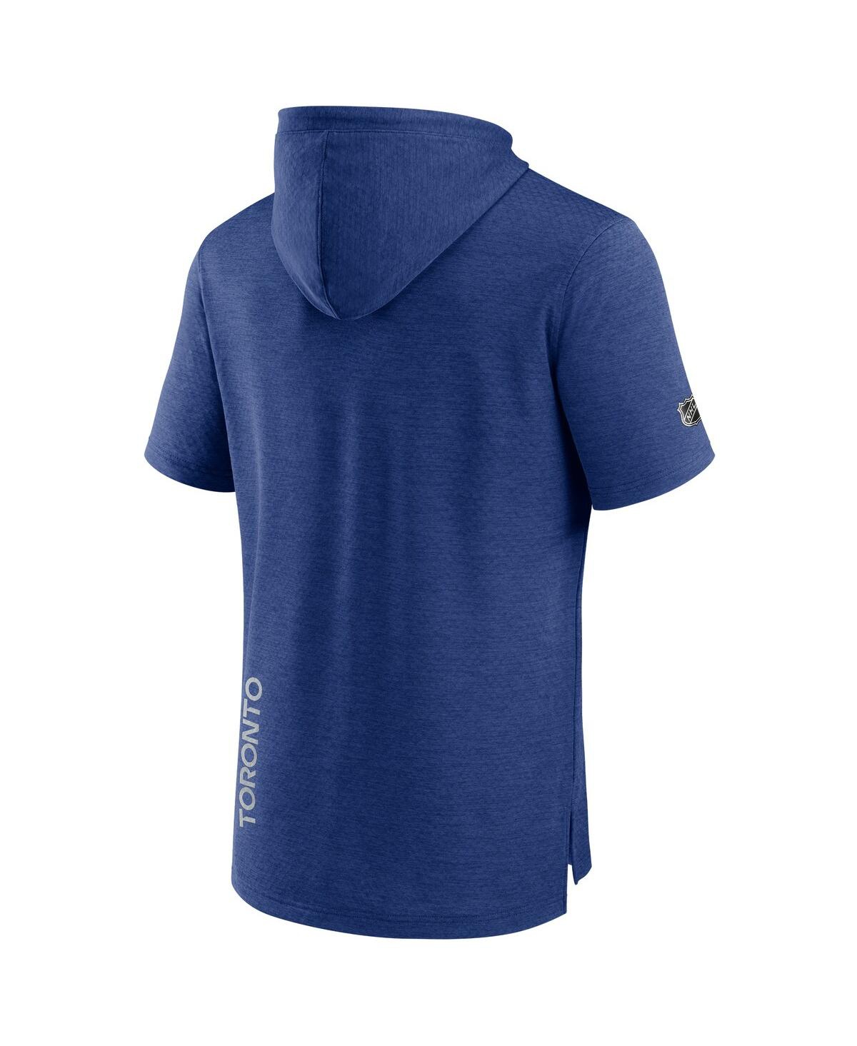 Fanatics Men's Heather Blue Toronto Maple Leaf's Authentic Pro Short Sleeve Pullover Hoodie In Blue