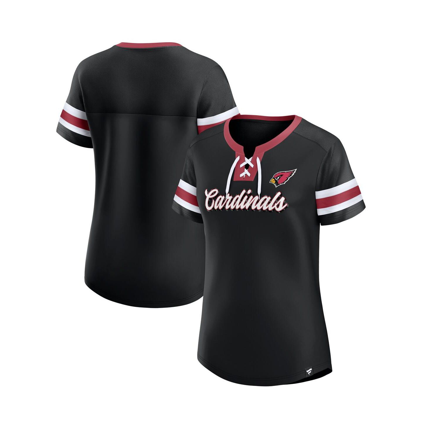 Женская футболка Fanatics Black Arizona Cardinals Original State Lace-Up — фото 1