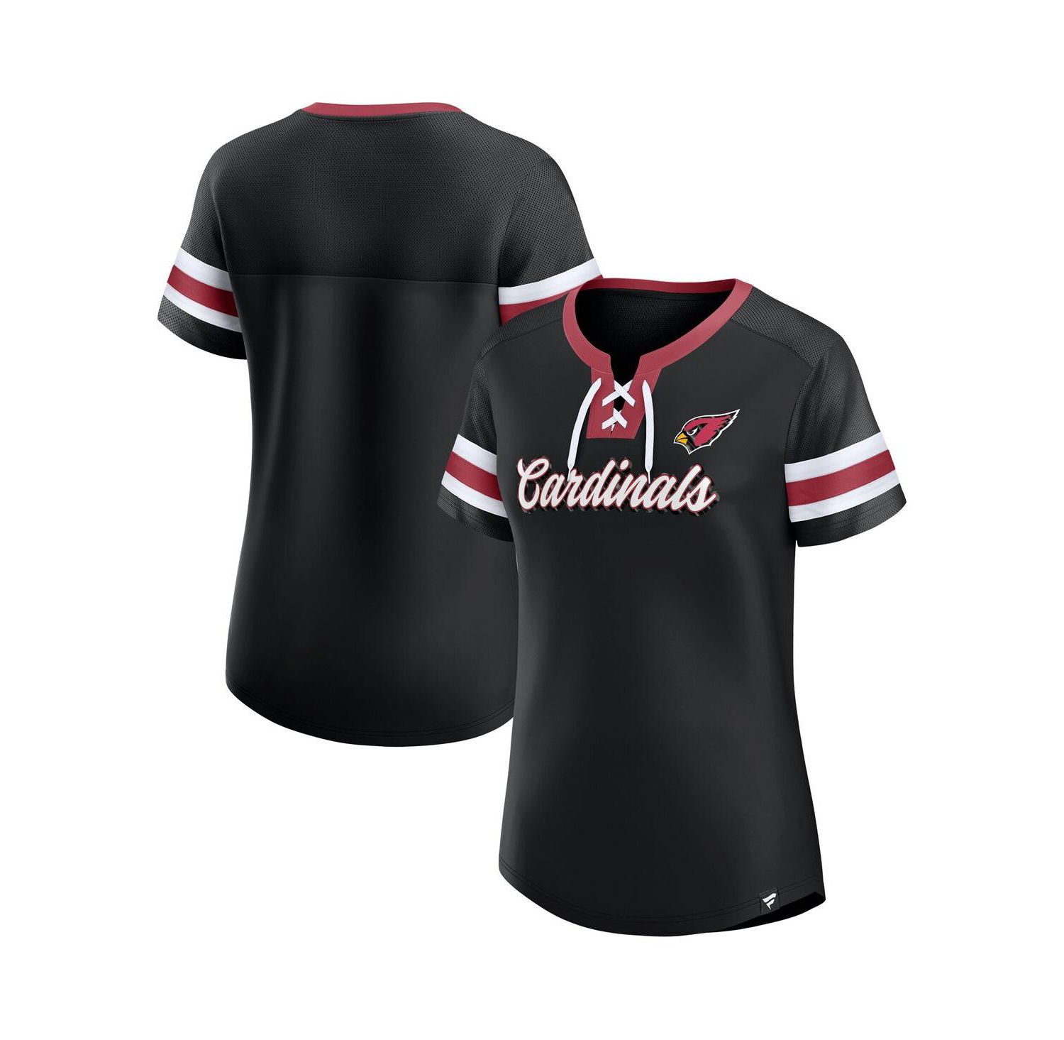 Women's Black Arizona Cardinals Original State Lace-Up T-Shirt