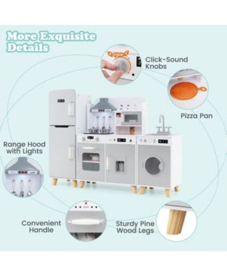 Kids Kitchen Playset 3-in-1 with Refrigerator and Washing Machine