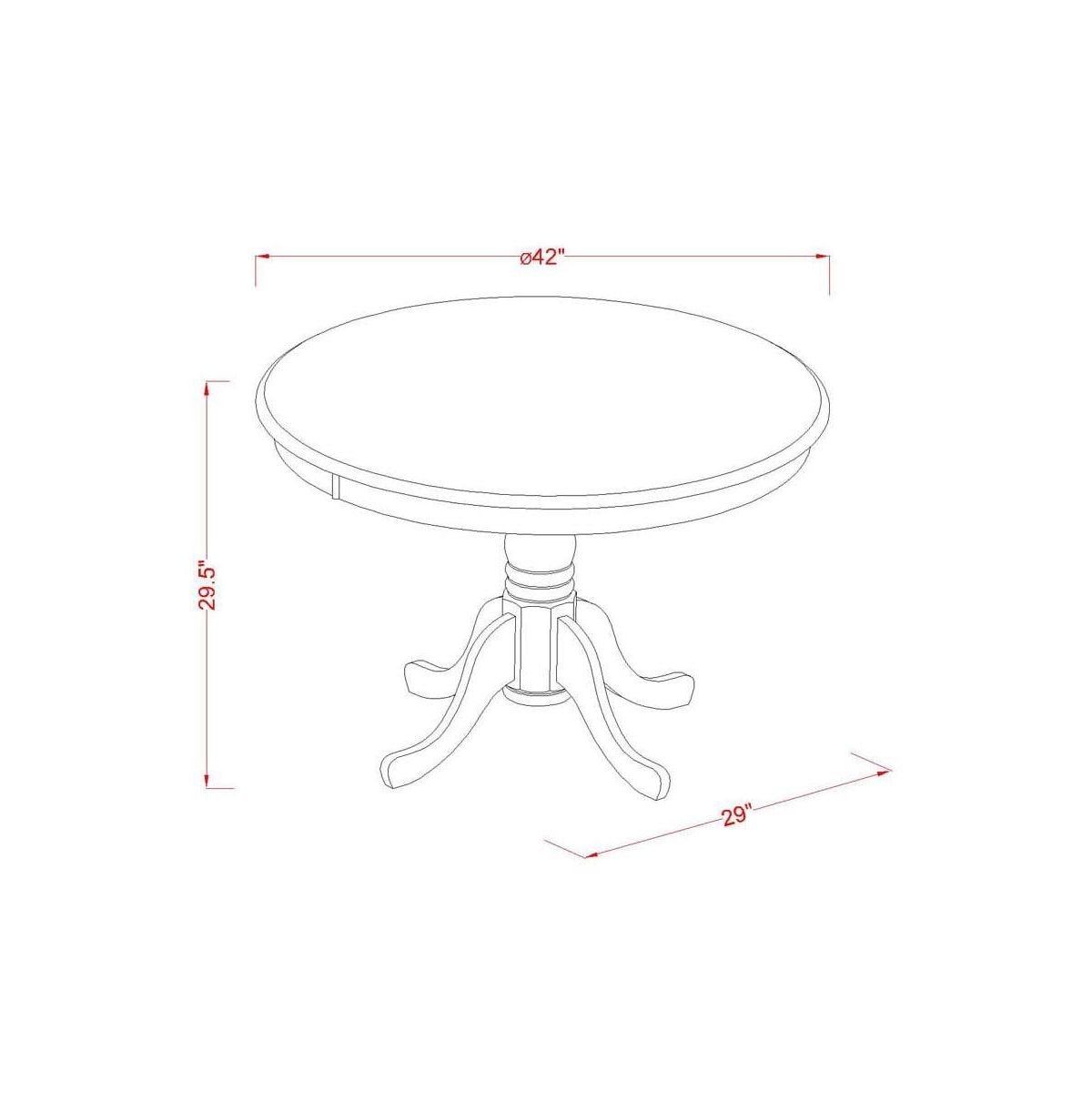 East West Furniture Dining Room Set Linen White