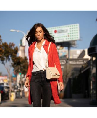 Leather Saddle Bag Off White Crossbody Purse Cream Women's Handbag