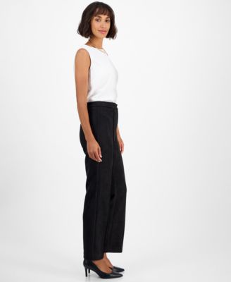 Women's High-Rise Seamed Straight-Leg Pants 