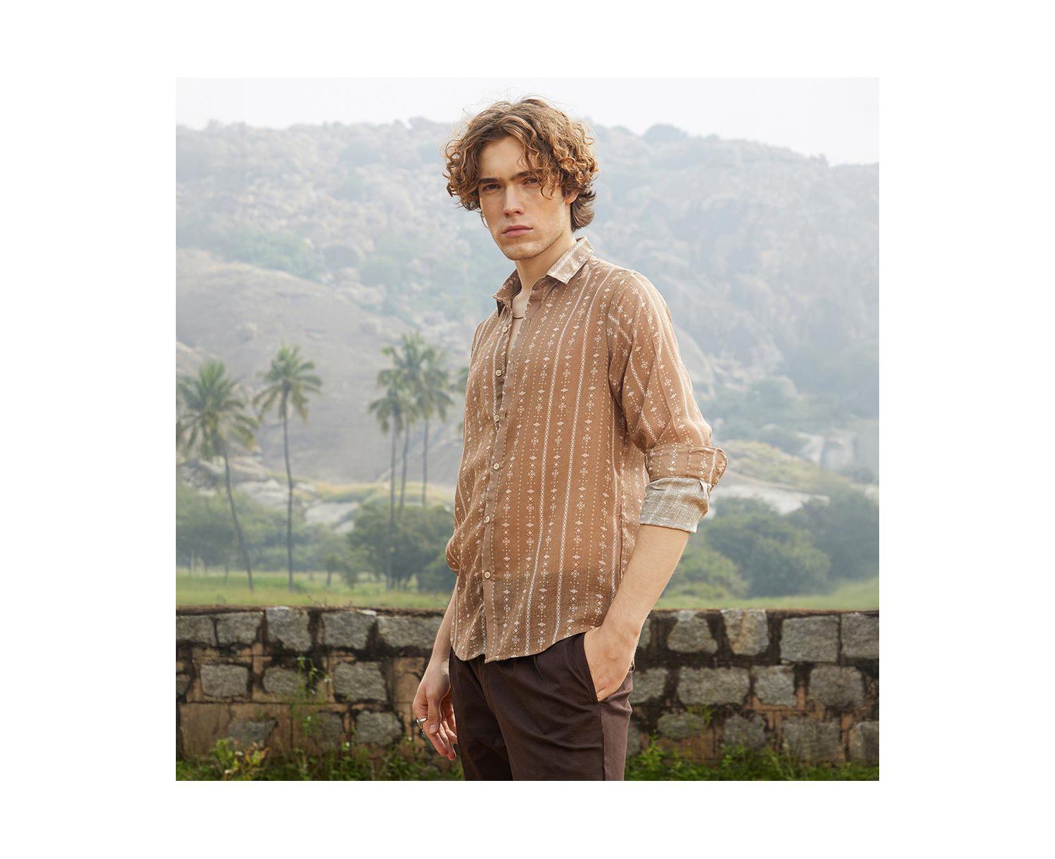 Men's Ethnic Imprint Shirt