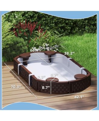 Oval Kids box with Cover, 4 Seats, Bottom Liner,