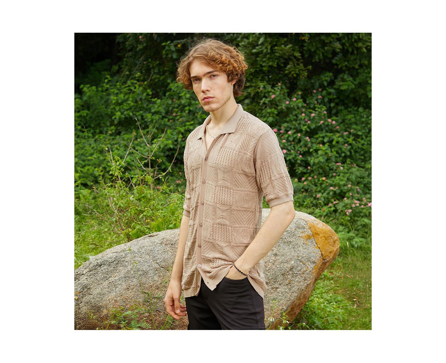 Men's Patch-Knit Shirt