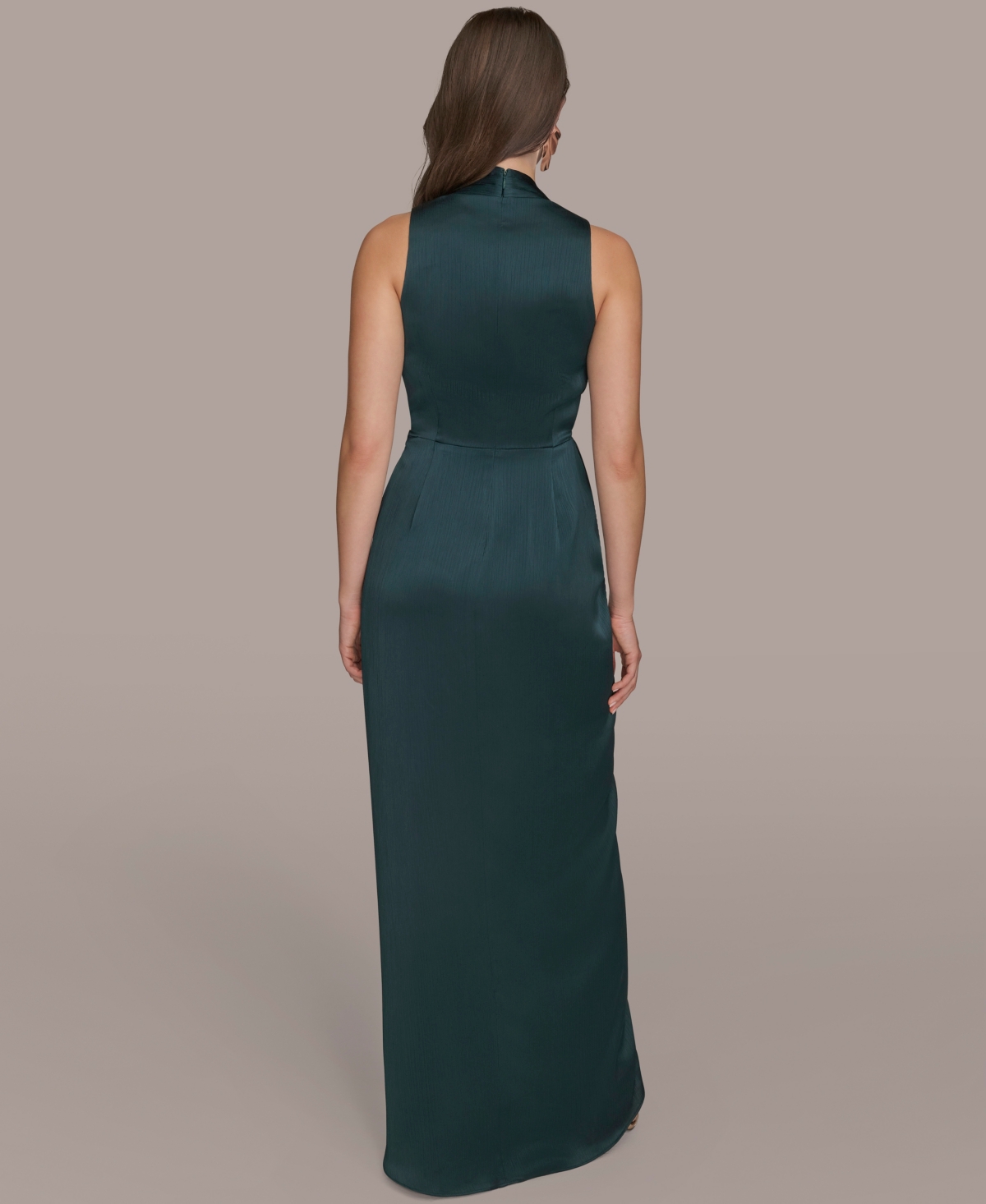 Donna Karan Halter Neck Rouched In Green