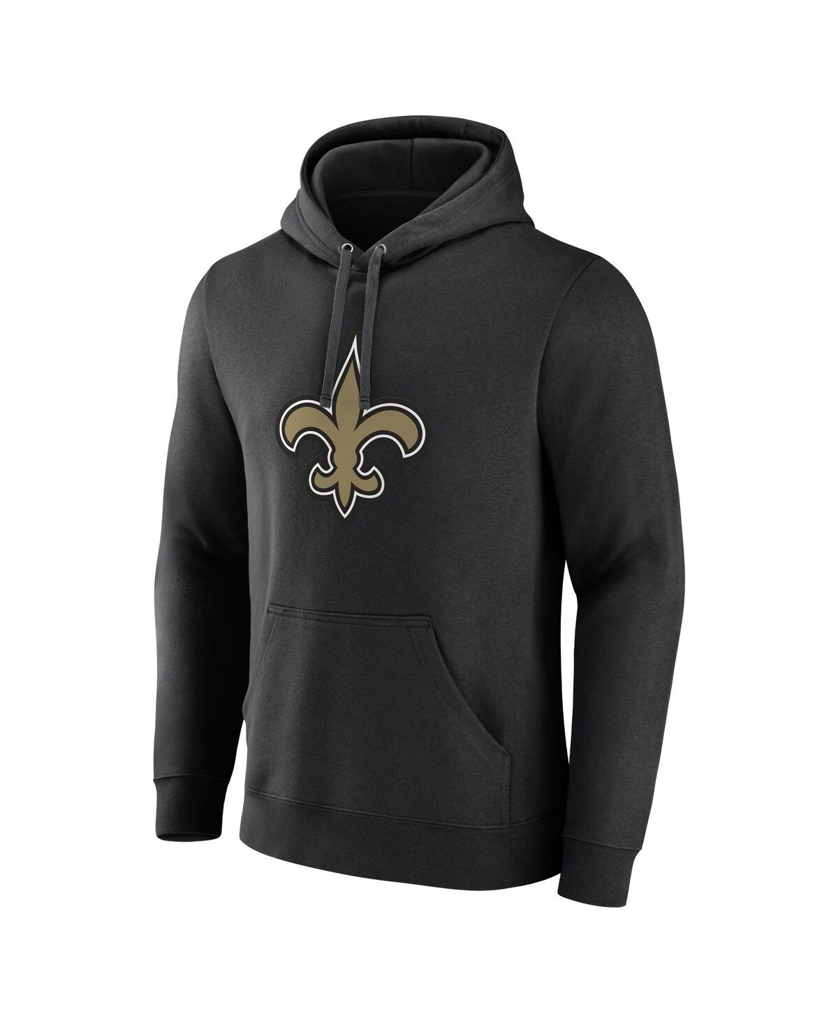 Fanatics Men's Black New Orleans Saints Primary Logo Fleece Pullover Hoodie In Black
