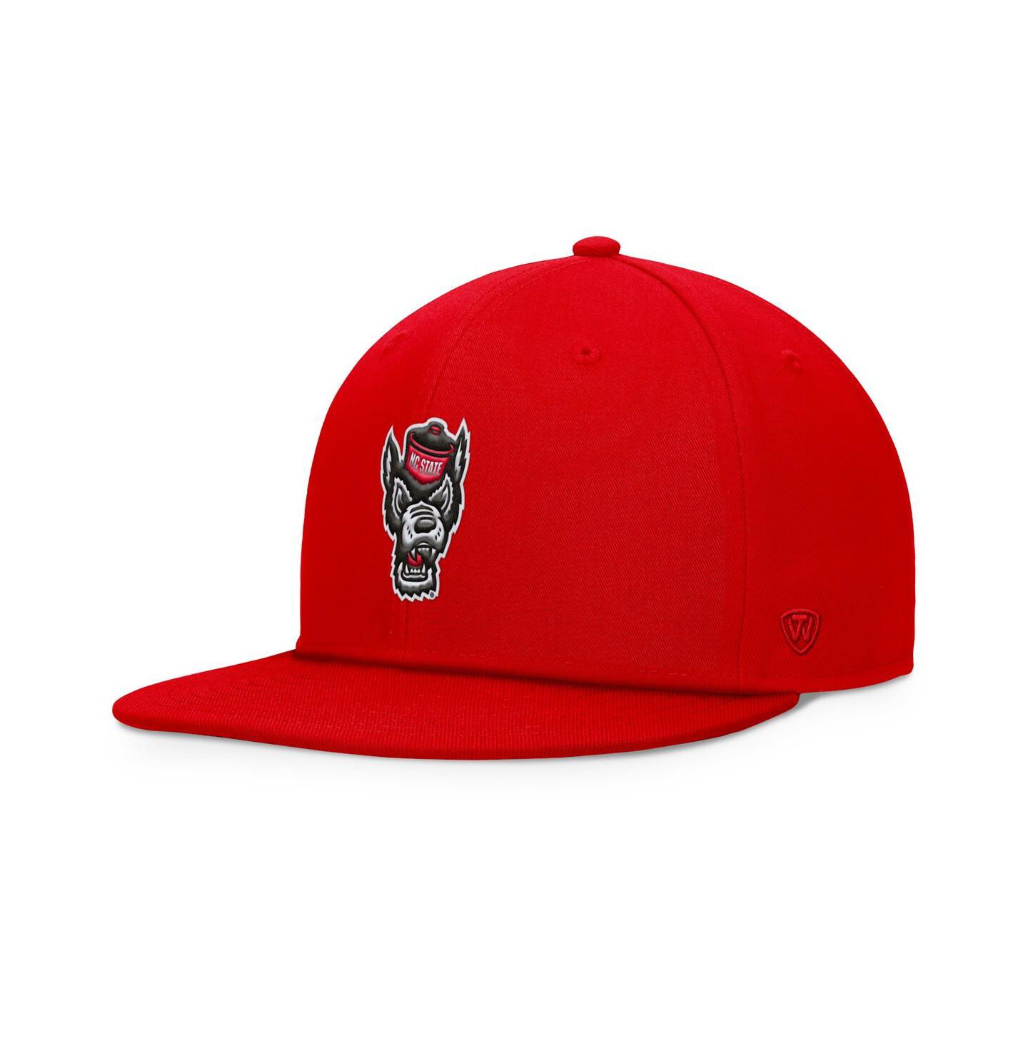 Мужская кепка Top of the World Red NC State Wolfpack Fundamental Snapback Hat — фото 1