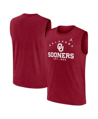 Jordan - Men's Crimson Oklahoma Sooners Primetime Legend Mascot Lock Up Performance Muscle T-Shirt
