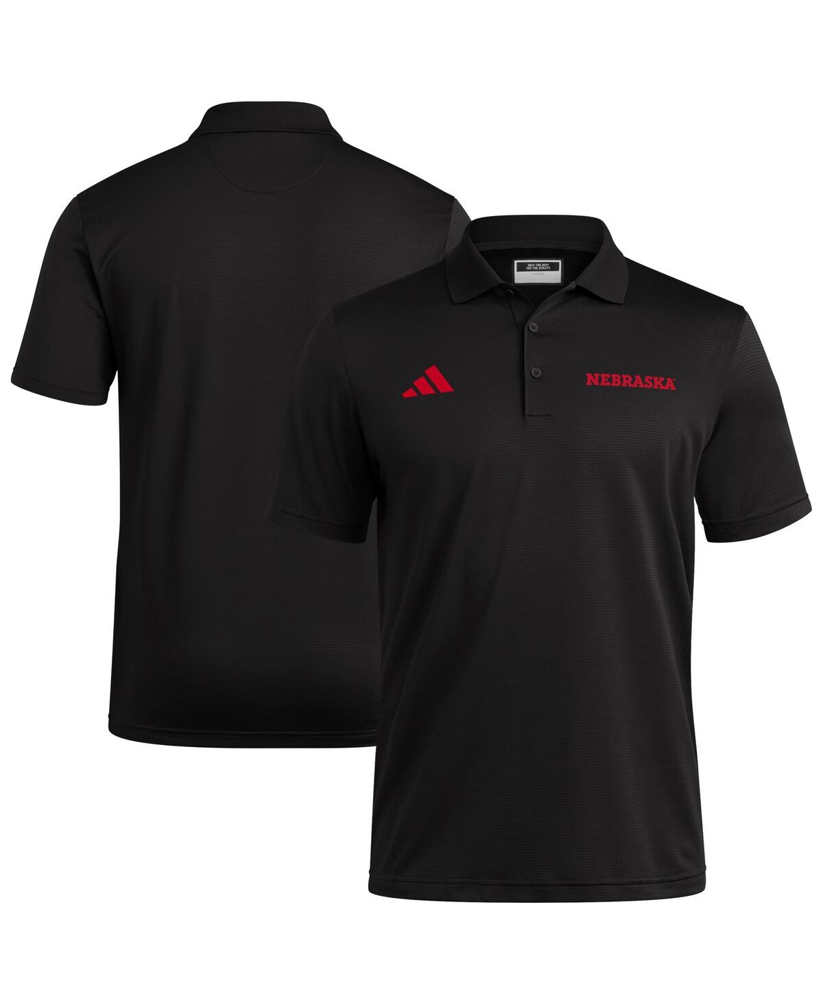 Adidas Originals Men's Black Nebraska Huskers Ultimate 365 Ottoman Polo Shirt