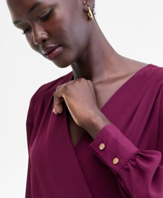 Women's Asymmetric-Tie Surplice Top, Macy's Exclusive