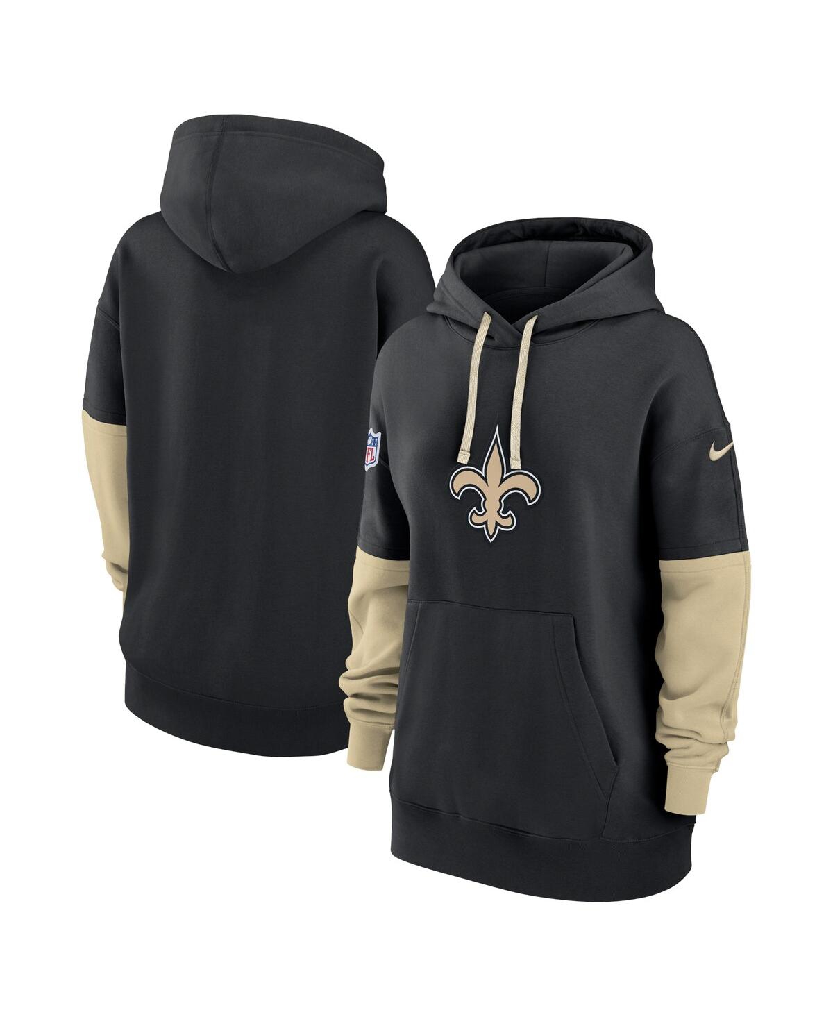 Nike Black New Orleans Saints 2024 Sideline Essential Fleece Pullover Hoodie In Black