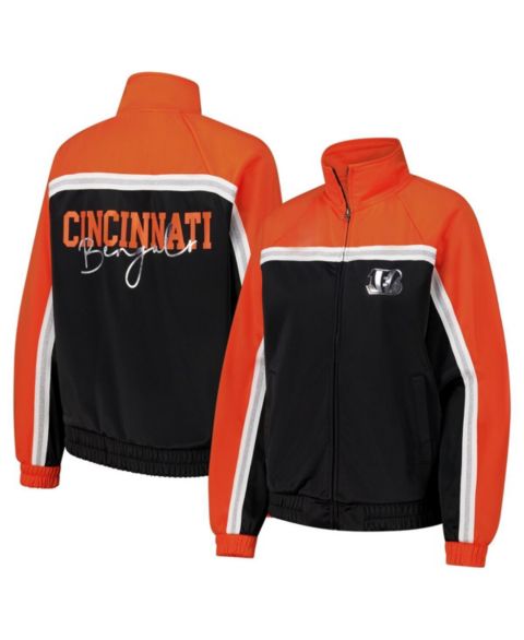 Женские куртки G-III 4Her by Carl Banks Women's Black Cincinnati Bengals Post Game Full-Zip Track Jacket