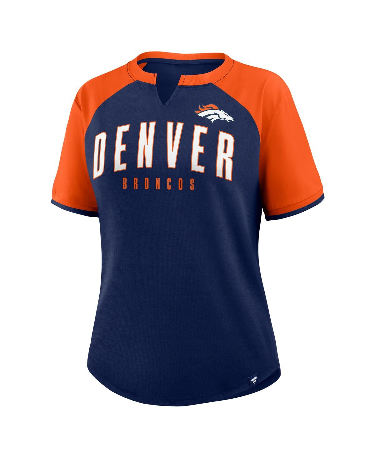 Fanatics Women's Navy/orange Denver Broncos Height Advantage T-shirt In Blue
