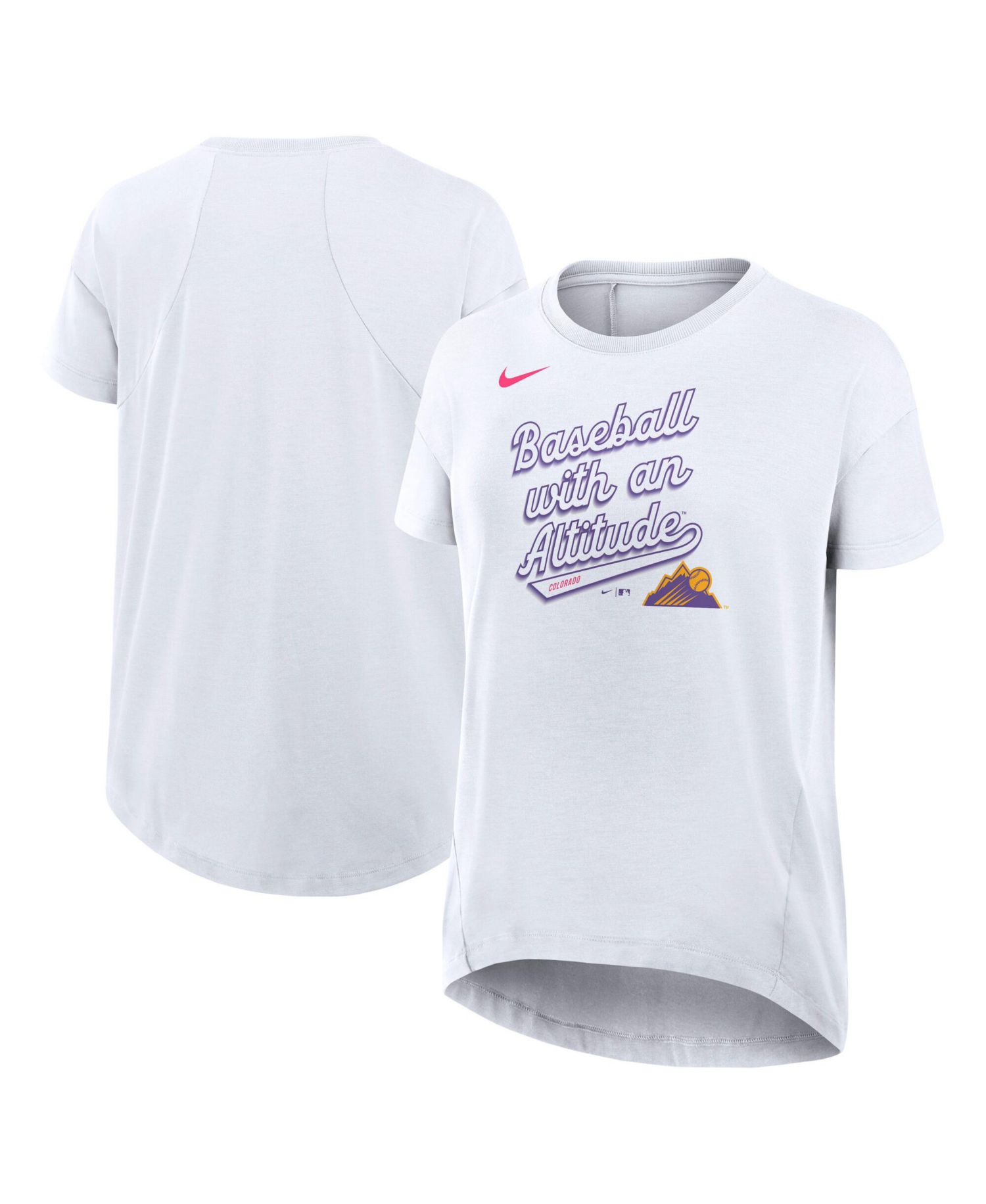 Women's White Colorado Rockies 2025 City Connect Flowy Fashion Tri-Blend Performance T-Shirt