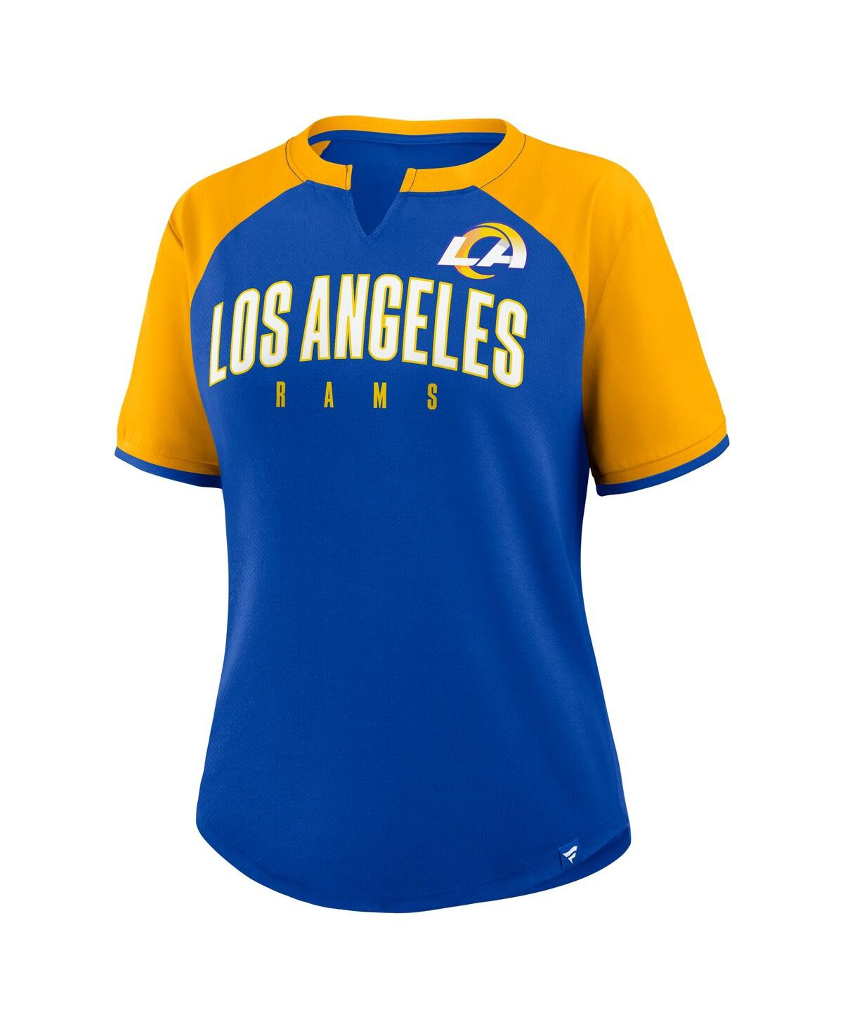 Fanatics Women's Royal/gold Los Angeles Rams Height Advantage T-shirt In Multi