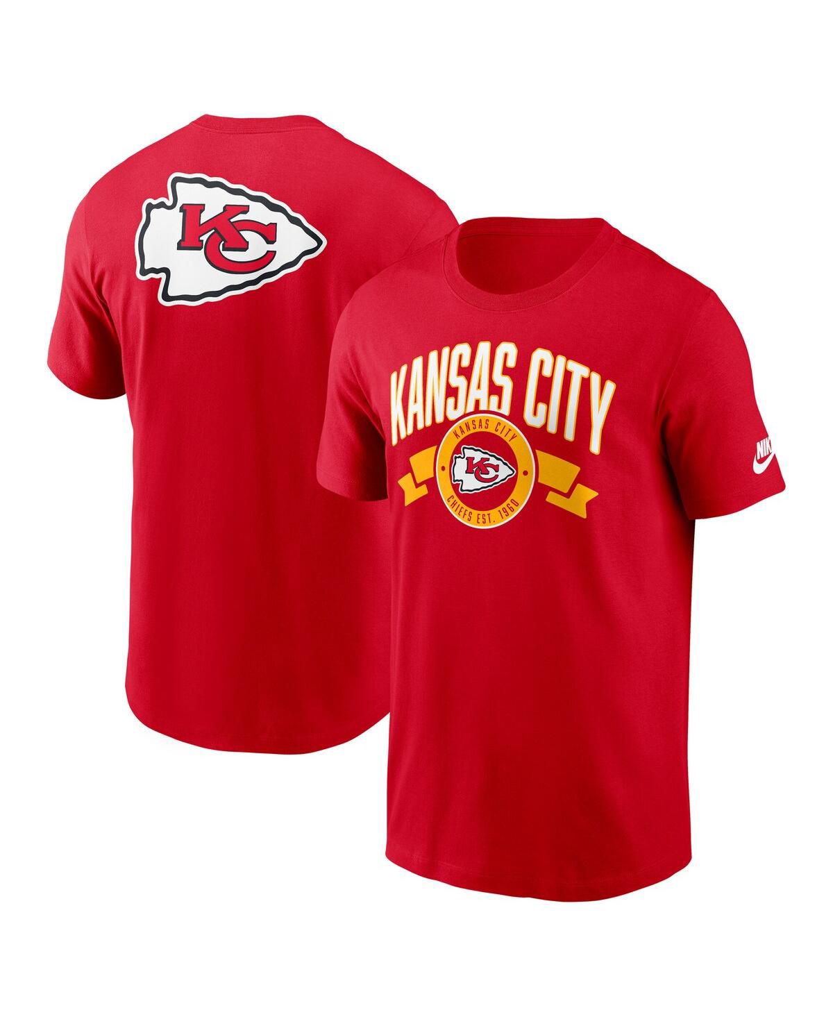 Мужская красная футболка Kansas City Chiefs с перемоткой спереди и сзади Hit Essential