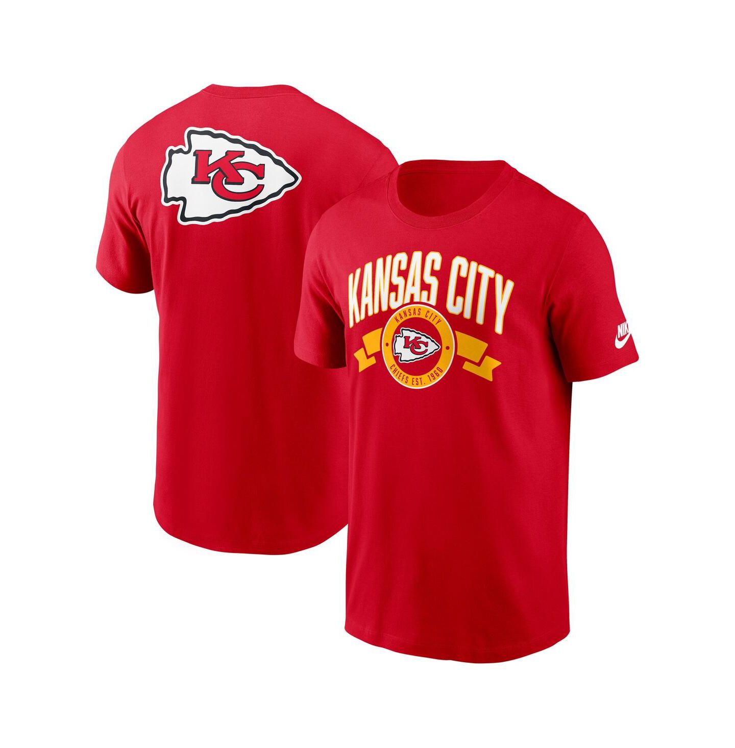 Мужская футболка Nike Red Kansas City Chiefs Rewind Front and Back Hit Essential — фото 1