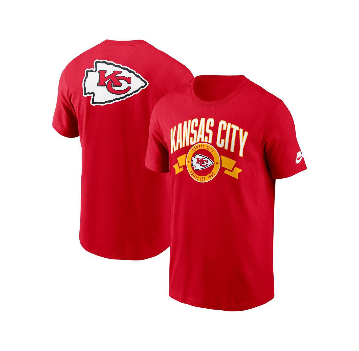 Men's Red Kansas City Chiefs Rewind Front and Back Hit Essential T-Shirt