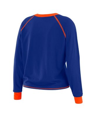 Women's Royal/Orange Denver Broncos Tie-Front Long Sleeve Top