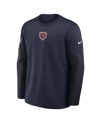 Men's Navy Chicago Bears Sideline Scripted to Win Performance Long Sleeve T-Shirt