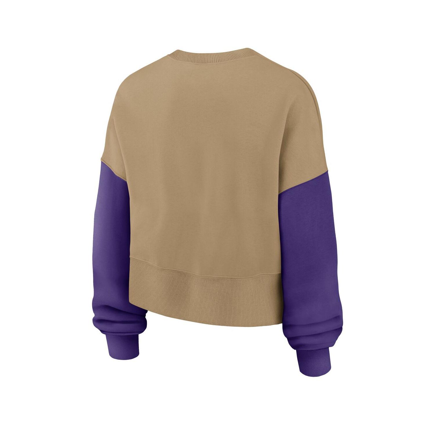 Women's Tan Minnesota Vikings Oversized Rewind Pullover Sweatshirt