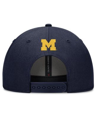 Men's Navy Michigan Wolverines Slanted Primetime Rise Performance Adjustable Hat