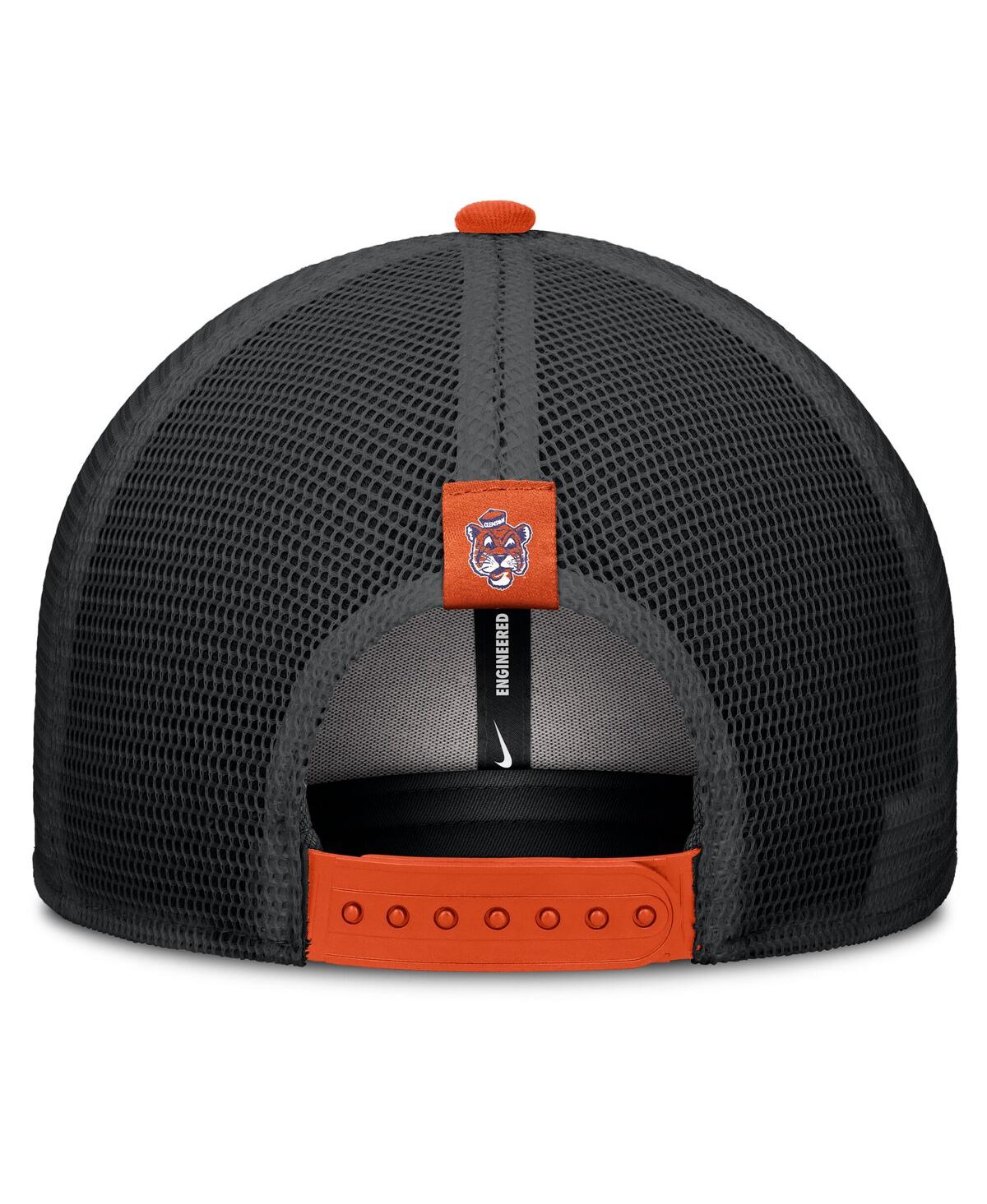 Nike Men's Orange/black Clemson Tigers Legacy Arch Rise Performance Trucker Adjustable Hat In Multi