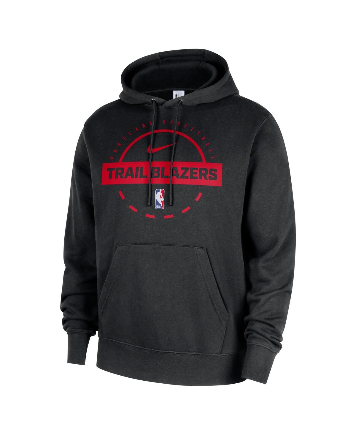 Nike Portland Trail Blazers Club  Men's Nba Practice Pullover Hoodie In Black