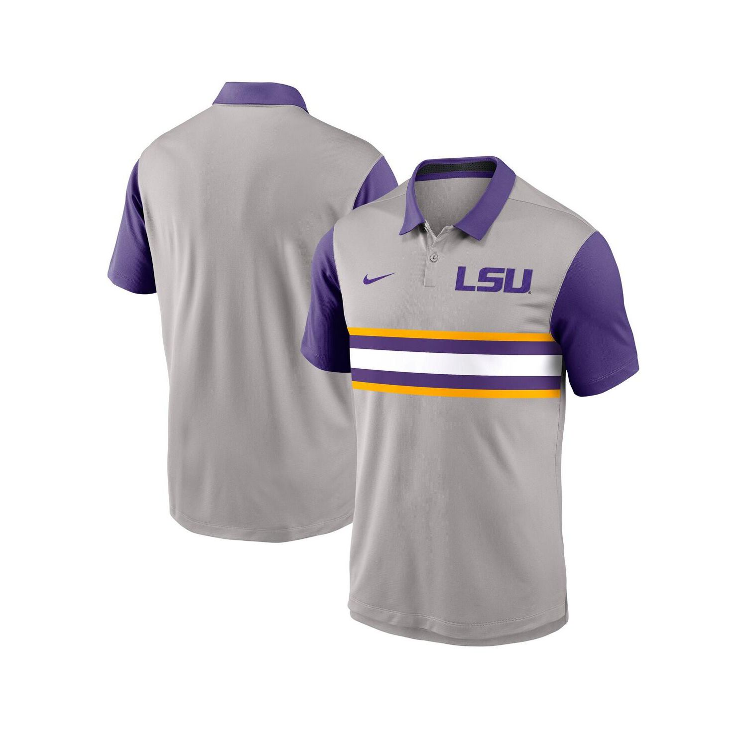 Men's Gray/Purple LSU Tigers Vapor Performance Polo Shirt