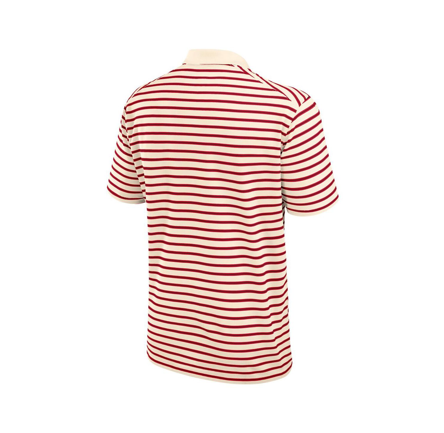 Men's Cream/Scarlet Ohio State Buckeyes Solid Foundation Striped Performance Polo Shirt
