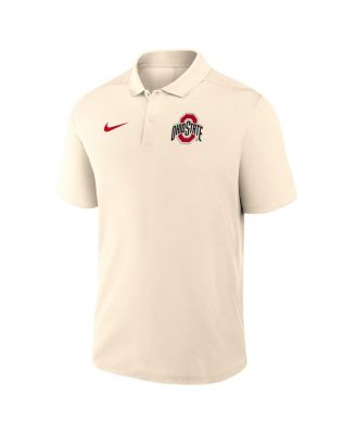 Men's Tan Ohio State Buckeyes Primary Logo Victory Performance Polo Shirt