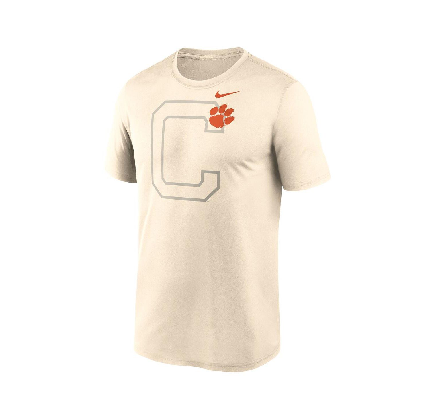 Men's Natural Clemson Tigers Campus Shadow Legend Performance T-Shirt